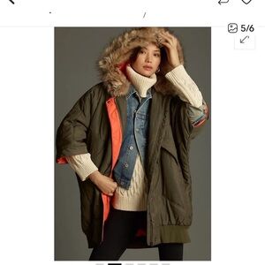 Pilcro Utility Jacket - Olive and Orange